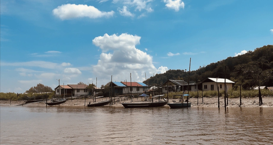 barcas en un rio de Boreno
